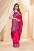 Red Soft Silk Floral Border Contrast Zari Woven Saree