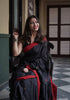 Vindhya Black With Red Border Soft Saree