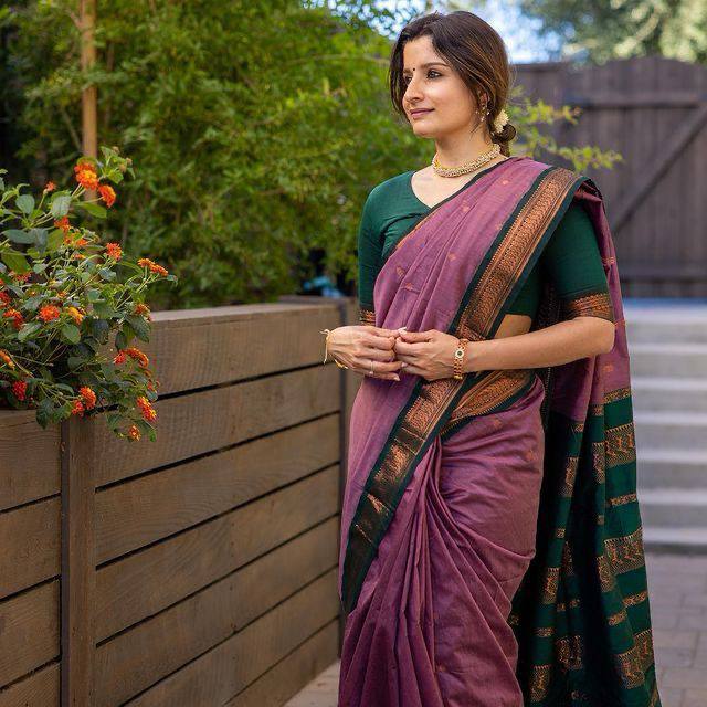 Bewitching Lavender Soft Silk Saree