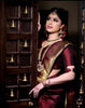 Valiba Beautiful Dark Maroon & Golden Jacquard Work Silk Designer Sarees