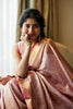 Baby Pink Designer Real Zari Soft Lichi Silk Saree