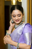 Lavender Soft Silk Saree with Silver Zari Weaving