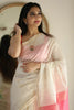 Off White Jacquard Soft Silk Saree