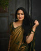 Dark Green Soft Lichi Silk Jacquard Saree