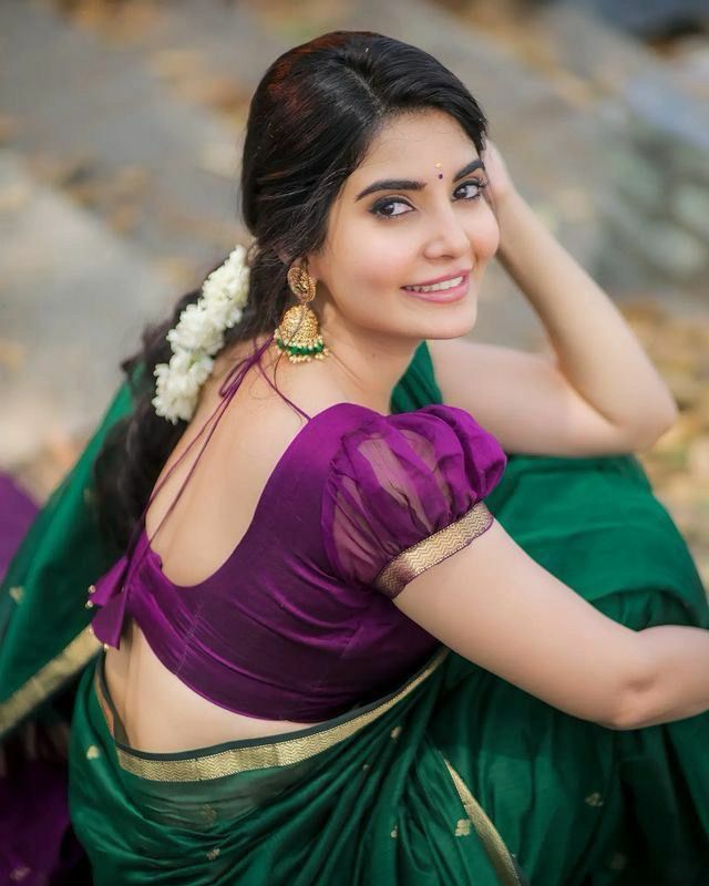 Attractive Green Cotton Silk Saree