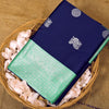 Valiba Kanchi expo Navy Blue Colored Saree With Firozi Pallu Banarasi Sari