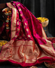Rani Pink Luxurious Soft Banarasi Silk Saree