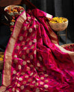 Rani Pink Luxurious Soft Banarasi Silk Saree