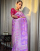 Purple Color Premium Soft Banarasi Silk Saree