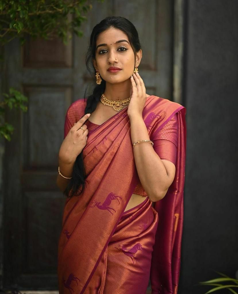Nemesis Dark Pink Soft Silk Saree