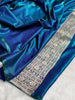 Royal Blue Banarasi Silk Saree with Golden Zari Buttas & Rich Paisley Border
