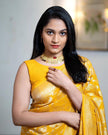 Charming Yellow Soft Silk Saree
