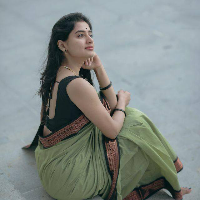 Imbrication Pista Soft Silk Saree