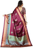 Wine Colour With Golden Patta Combition Soft Lichi Silk Saree Weaving