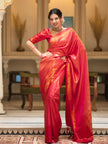 Carrot Red Premium Soft Banarasi Silk Saree