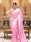 Onion Pink Banarasi Uppada Silk Saree