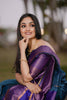 Blue Soft Lichi Silk Jacquard Work Saree