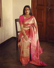 Elegant Peach Soft Silk Saree