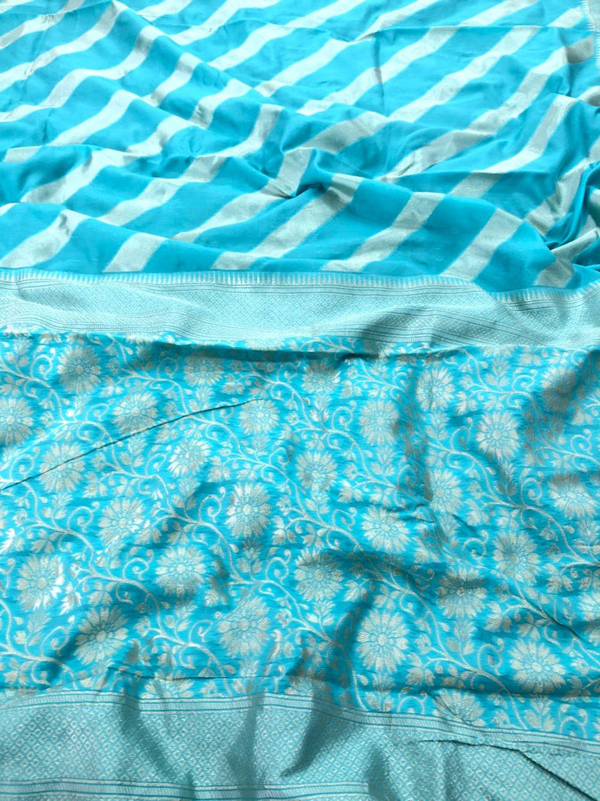 Valiba Beautiful Firozi Rich Pallu And Jacquard Saree