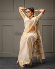 Special White Soft Banarasi Silk Saree