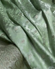 Shailee - Mint Green Satin Katan Silk Saree with Floral Zari Weave