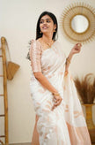 Epiphany White Soft Silk Saree