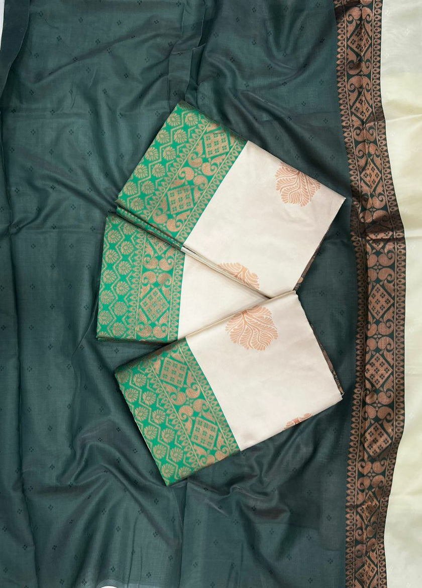 Desirable Beige Soft Silk Saree