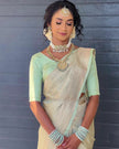 Vedhika Pista Soft Silk Saree