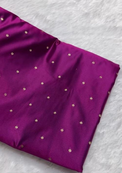 Rani Pink Banarasi Silk Saree with Gold Zari Butti & Floral Border | Elegant Festive & Wedding Wear
