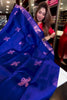Fantabulous Royal Blue Soft Banarasi Silk Saree With Inimitable Blouse Piece