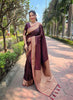Maroon Banarasi Katan Soft Silk Saree