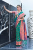 Latest Mint Green Meenakari Paithani Silk Zari Woven Saree