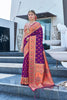 Latest Purple Meenakari Paithani Silk Zari Woven Saree