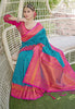 Rama Colour Butti Zari Woven Paithani Silk Saree With Resham Tassel