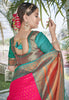 Gajari Colour Butti Zari Woven Paithani Silk Saree With Resham Tassel