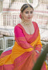 Yellow Colour Butti Zari Woven Paithani Silk Saree With Resham Tassel