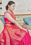 Banarasi Katan Silk Zari Woven Pink Colour Saree