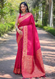 Pink Banarasi Katan Silk Zari Woven Saree
