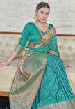Banarasi Katan Silk Zari Woven Rama Colour Saree