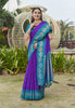 Stylish Purple Colour Soft Silk Zari Woven Floral Border Saree