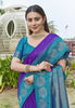 Stylish Purple Colour Soft Silk Zari Woven Floral Border Saree