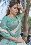 Stylish White Colour Soft Silk Zari Woven Floral Border Saree