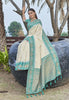 Stylish White Colour Soft Silk Zari Woven Floral Border Saree