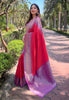 Gajri Soft Silk Floral Border Contrast Zari Woven Saree