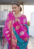Bollywood Blue Soft Silk Contrast Zari Woven Saree