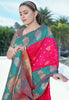 Bollywood Rani Soft Silk Contrast Zari Woven Saree