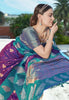 Bollywood Purple Soft Silk Contrast Zari Woven Saree