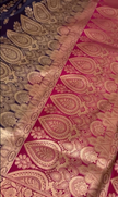 Royal Purple Banarasi Silk Saree with Antique Gold Zari Motifs