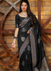Cavernous Black Banarasi Silk Saree