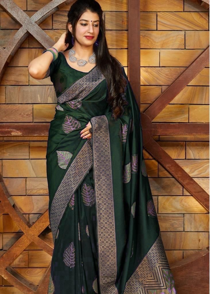 Foliage Green Banarasi Silk Saree